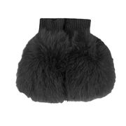 FOX FUR SLEEVE GLOVES Woman Black FOX FUR SLEEVE GLOVES Woman Black