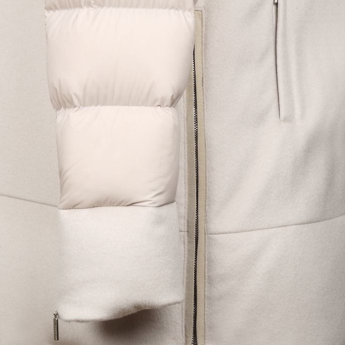 FRESIA WOOL COAT WITH FUR Woman Marble