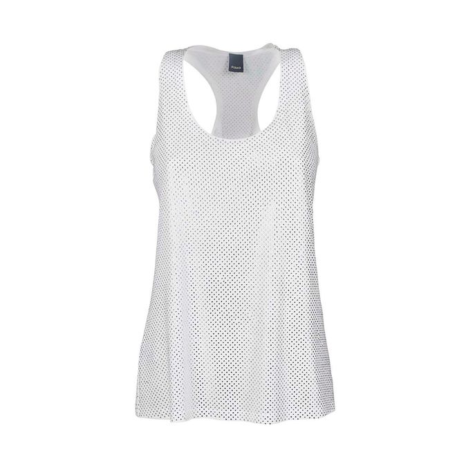 FULL STRASS TANK TOP Woman White Crystal
