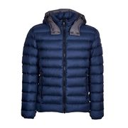 FULL ZIP DOWN JACKET WITH DETACHABLE HOOD Man Blue FULL ZIP DOWN JACKET WITH DETACHABLE HOOD Man Blue