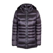 FULL ZIP DOWN JACKET WITH DETACHABLE HOOD Woman Grey FULL ZIP DOWN JACKET WITH DETACHABLE HOOD Woman Grey