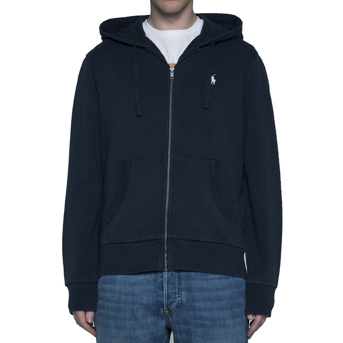 FULL ZIP HOODIE Man Faded Black Canvas