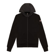 FULL ZIP HOODIE WITH NYLON INSERTS Man Black FULL ZIP HOODIE WITH NYLON INSERTS Man Black