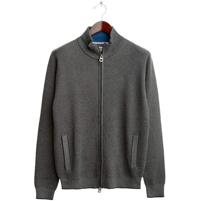 FULL ZIP JACQUARD SWEATER