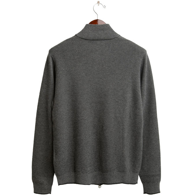 FULL ZIP JACQUARD SWEATER