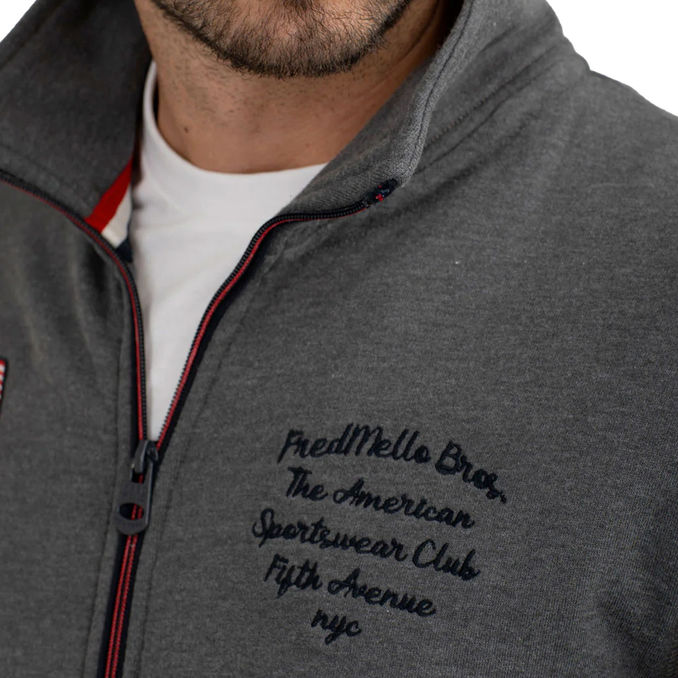 FULL ZIP SWEATSHIRT WITH AMERICAN DETAILS