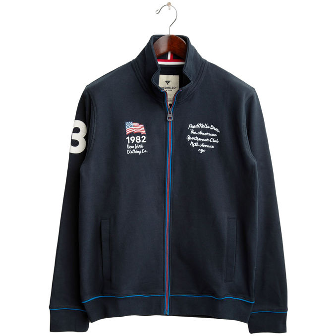 FULL ZIP SWEATSHIRT WITH AMERICAN DETAILS