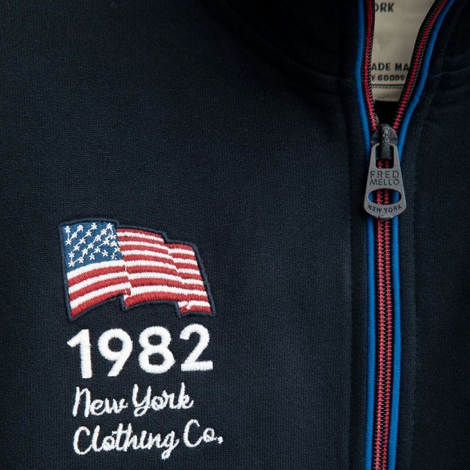 FULL ZIP SWEATSHIRT WITH AMERICAN DETAILS