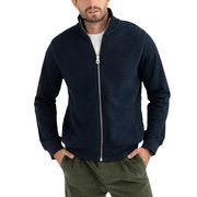 FULL ZIP SWEATSHIRT WITH STANDING COLLAR AND KNIT DETAILS FULL ZIP SWEATSHIRT WITH STANDING COLLAR AND KNIT DETAILS