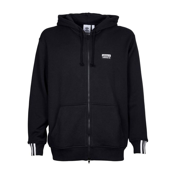 FULL ZIP VOCAL HOODY WITH DOUBLE LOGO Man Black