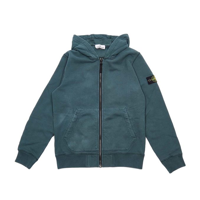 FULLZIP COTTON HOODIE Kids Petrol Verde