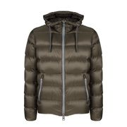 FULLZIP DOWN JACKET WITH HOOD Man Military green FULLZIP DOWN JACKET WITH HOOD Man Military green