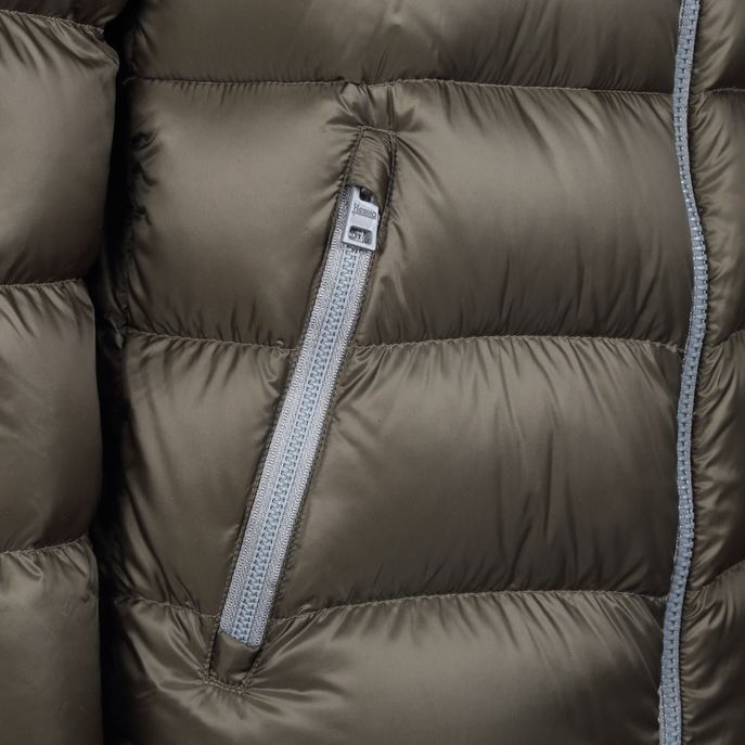 FULLZIP DOWN JACKET WITH HOOD Man Military green