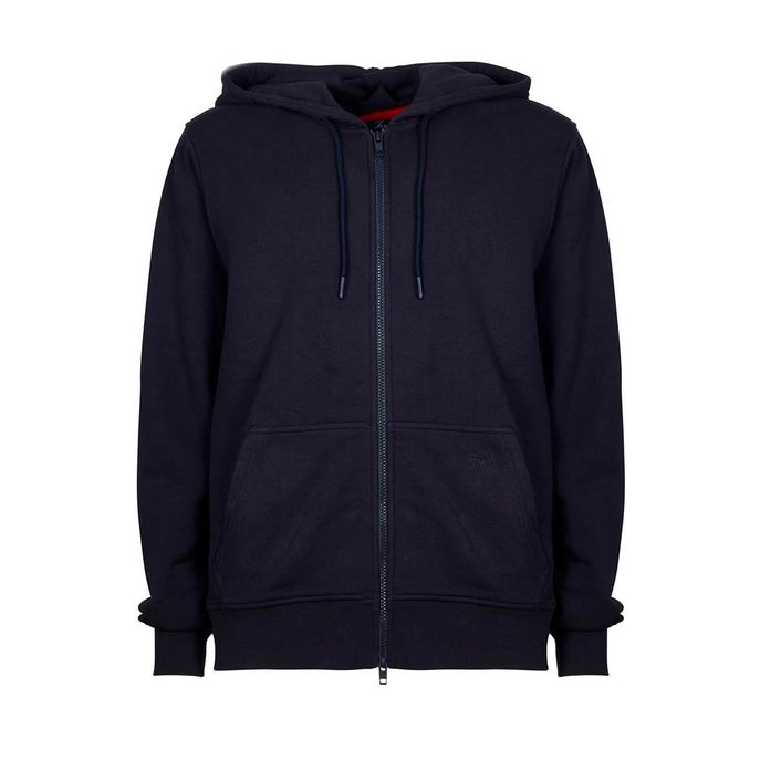 FULLZIP HOODIE IN COTTON Man Blue