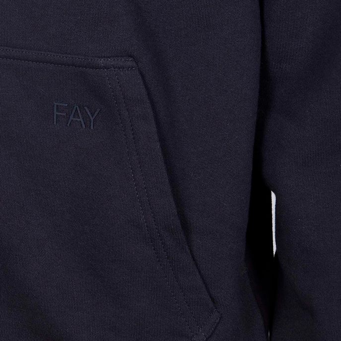 FULLZIP HOODIE IN COTTON Man Blue