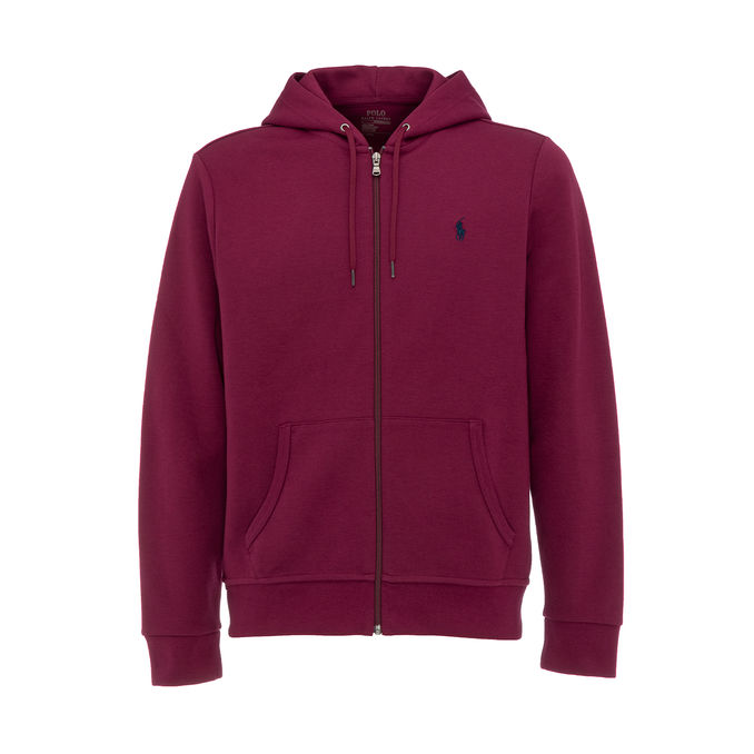 FULLZIP HOODIE IN TECHNICAL FABRIC Man Bordeaux Red