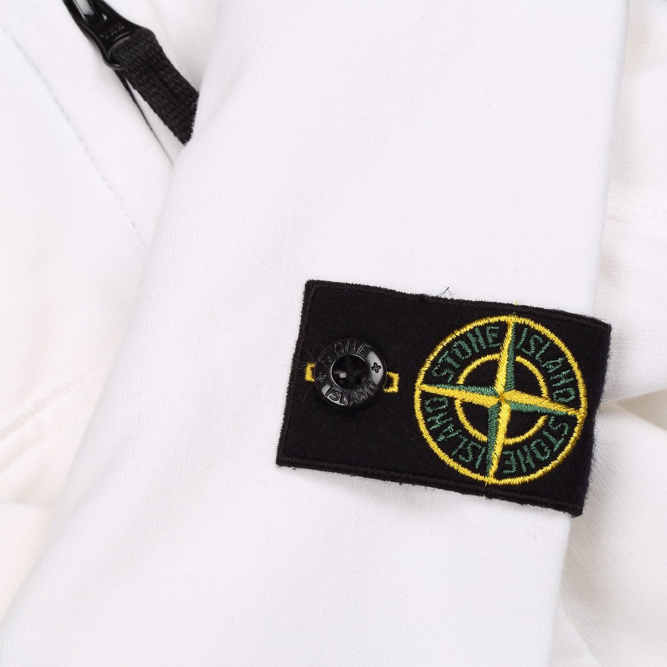 stone island logo patch hoodie