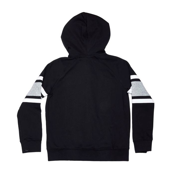 FULLZIP SWEATSHIRT WITH STRIPES HOOD AND LOGO Kid Black Grey White