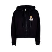 FULLZIP SWEATSHIRT WITH TEDDY LOGO AND HOOD Woman Black FULLZIP SWEATSHIRT WITH TEDDY LOGO AND HOOD Woman Black