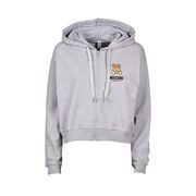 FULLZIP SWEATSHIRT WITH TEDDY LOGO AND HOOD Woman Grey FULLZIP SWEATSHIRT WITH TEDDY LOGO AND HOOD Woman Grey