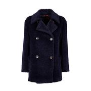 GALLIA BRUSHED ALPACA BLEND JACKET Woman Blue GALLIA BRUSHED ALPACA BLEND JACKET Woman Blue