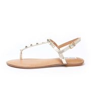 GENERATE THONG SANDALS WITH STUDS Woman Gold GENERATE THONG SANDALS WITH STUDS Woman Gold