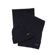 GIFT SET CARLTON FLECK BEANIE AND SCARF Man Navy GIFT SET CARLTON FLECK BEANIE AND SCARF Man Navy