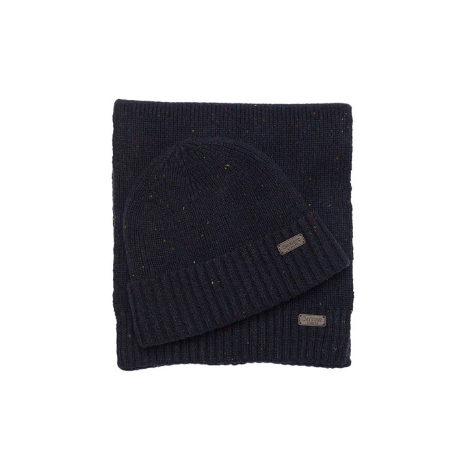 GIFT SET CARLTON FLECK BEANIE AND SCARF Man Navy