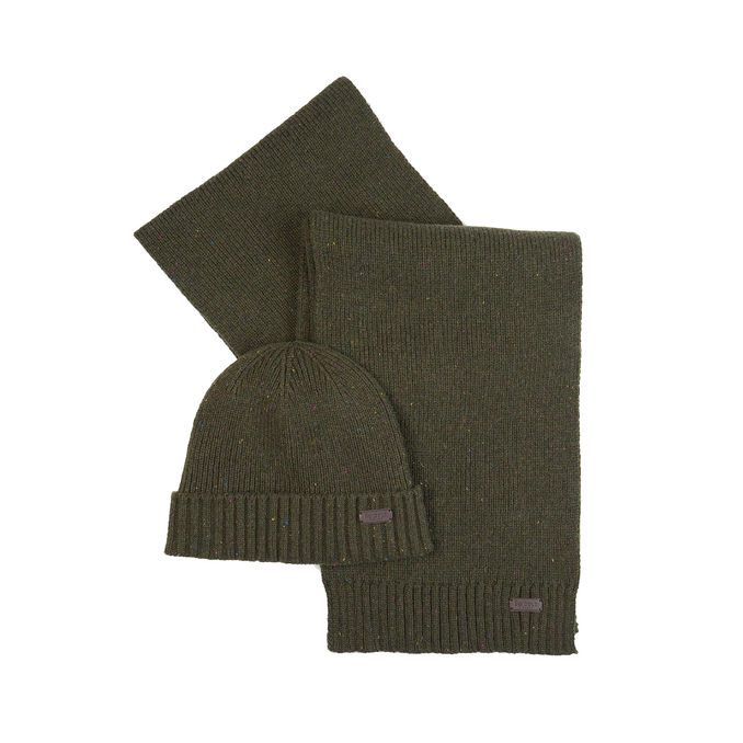 GIFT SET CARLTON FLECK BEANIE AND SCARF Man Olive