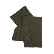 GIFT SET CARLTON FLECK BEANIE AND SCARF Man Olive   GIFT SET CARLTON FLECK BEANIE AND SCARF Man Olive