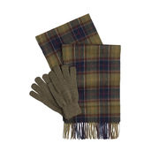GIFT SET TARTAN SCARF AND GLOVES Man Classic Olive  GIFT SET TARTAN SCARF AND GLOVES Man Classic Olive