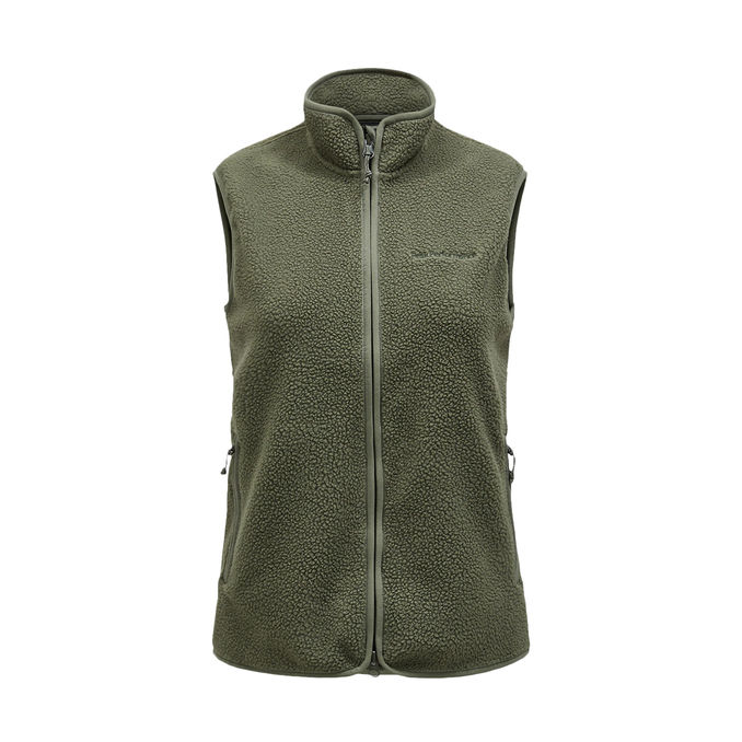 GILET IN PILE Woman Pine Needle