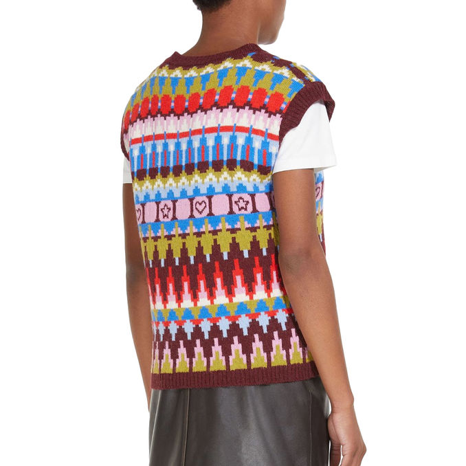 GILET JACQUARD ALIGI Woman Fairisle Patch