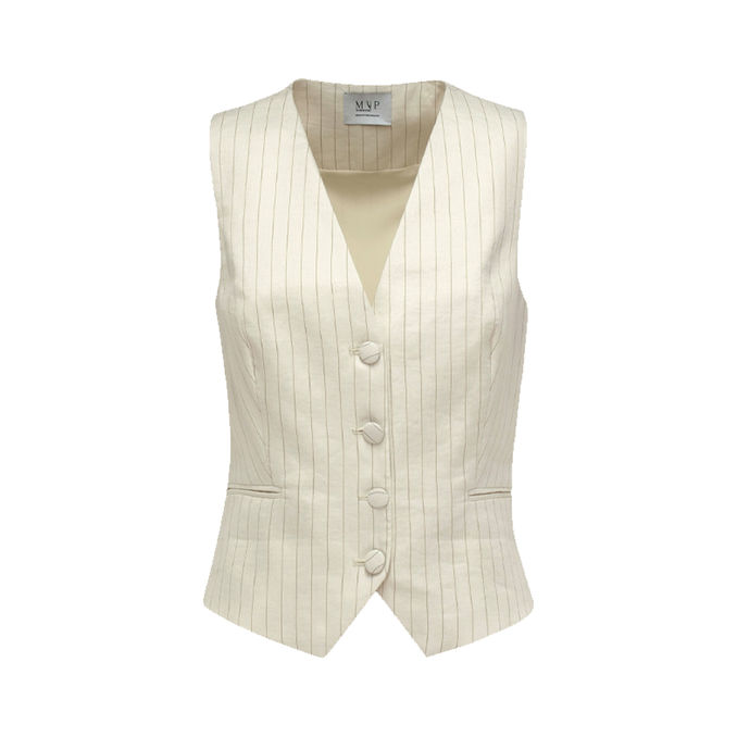 GILET MONACO Woman Ivory Camel