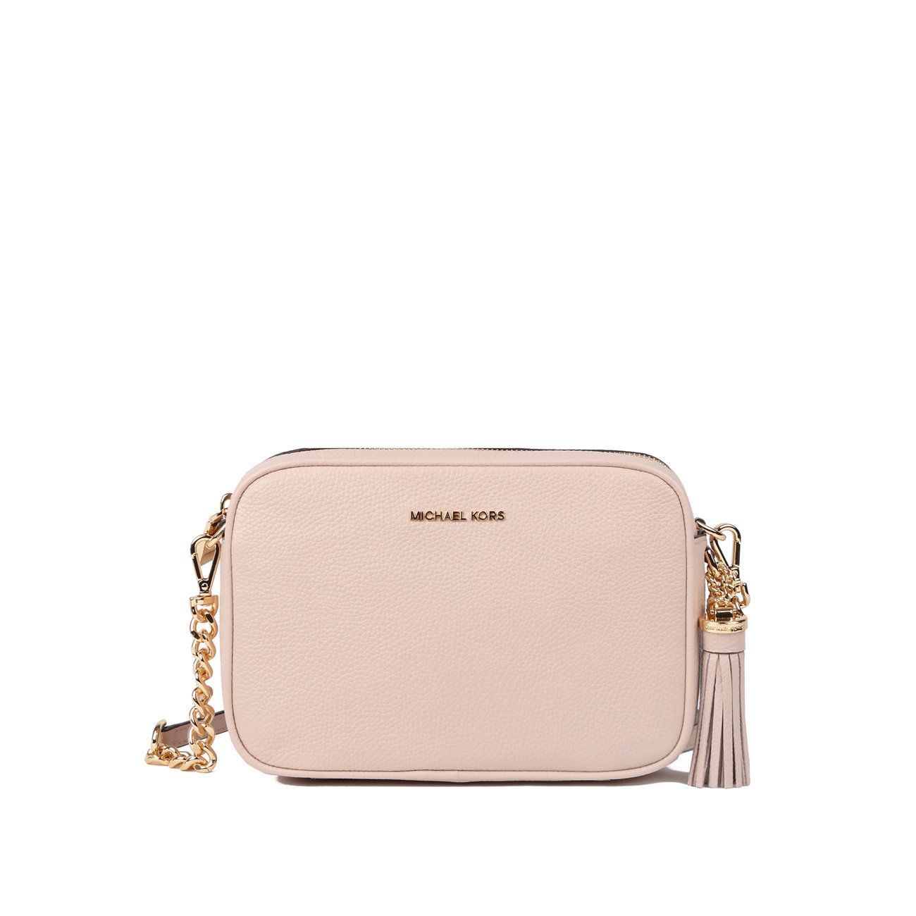 MICHAEL KORS GINNY LEATHER CROSSBODY Woman Soft pink | Mascheroni Moda