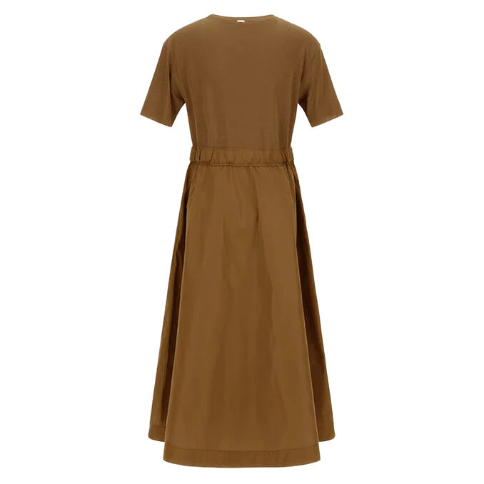 GLAM KNIT EFFECT AND TECHNO TAFFETA DRESS