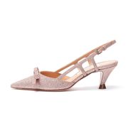 GLITTER SLINGBACK WITH BOW Woman Soft pink GLITTER SLINGBACK WITH BOW Woman Soft pink