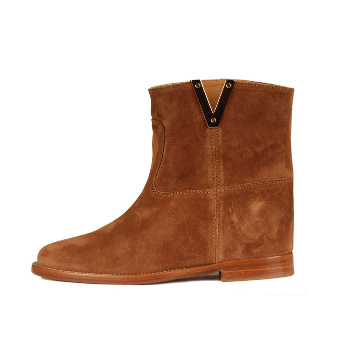 GOLD VELOUR ANKLE BOOTS Woman Martora