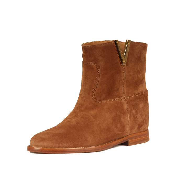 GOLD VELOUR ANKLE BOOTS Woman Martora