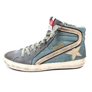 GOLDEN GOOSE DELUXE BRAND SNEAKER SLIDE HIGH Kids Light Denim GOLDEN GOOSE DELUXE BRAND SNEAKER SLIDE HIGH Kids Light Denim