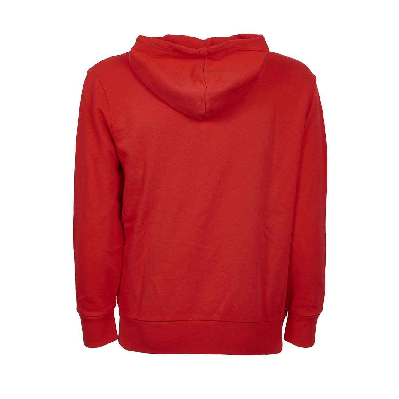 man in red hoodie