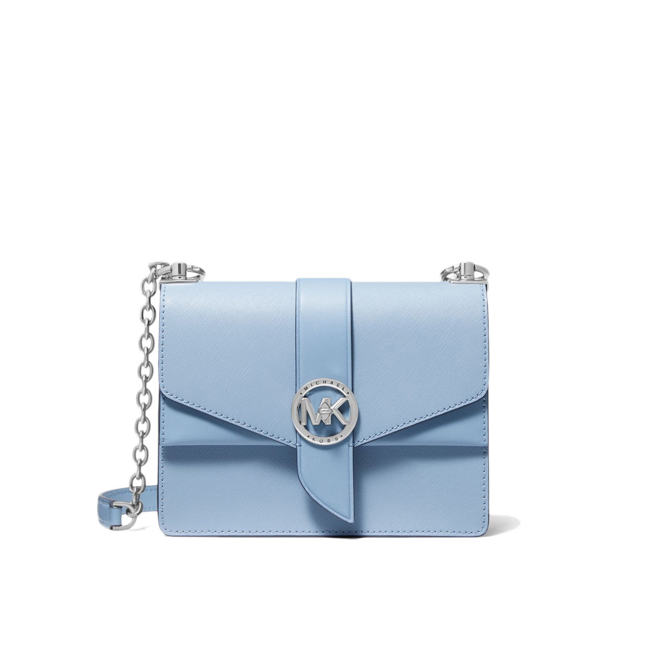MICHAEL KORS GREENWICH CROSSBODY IN SAFFIANO LEATHER Woman Chambray