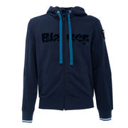 GUED COTTON SWEATSHIRT WITH HOOD AND ZIP Man Zaffiro Scuro GUED COTTON SWEATSHIRT WITH HOOD AND ZIP Man Zaffiro Scuro