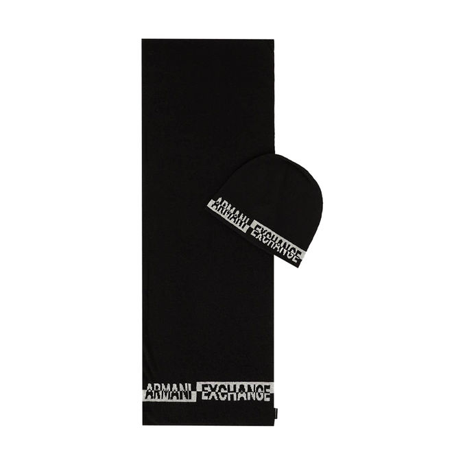 HAT SET AND SCARF Man Black 