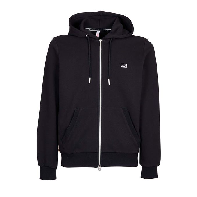 HEIRTAGE SWEATSHIRT WITH HOOD AND SIDE BANDS Man Black