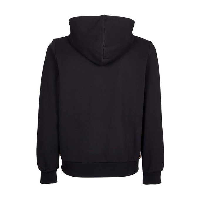 HEIRTAGE SWEATSHIRT WITH HOOD AND SIDE BANDS Man Black