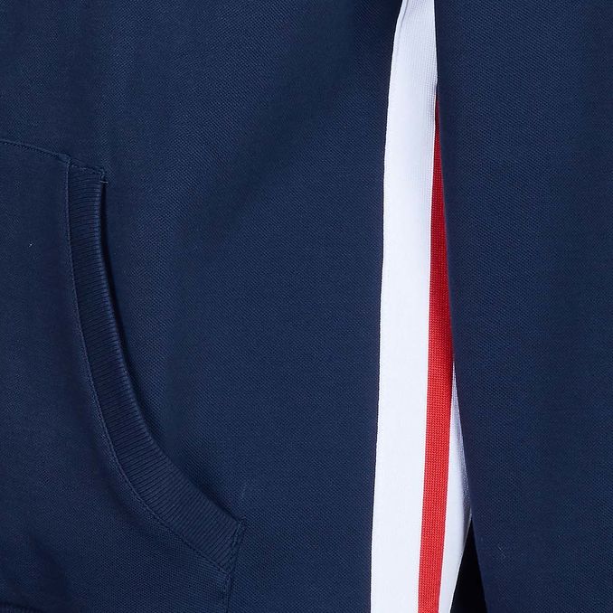 HEIRTAGE SWEATSHIRT WITH HOOD AND SIDE BANDS Man Blue