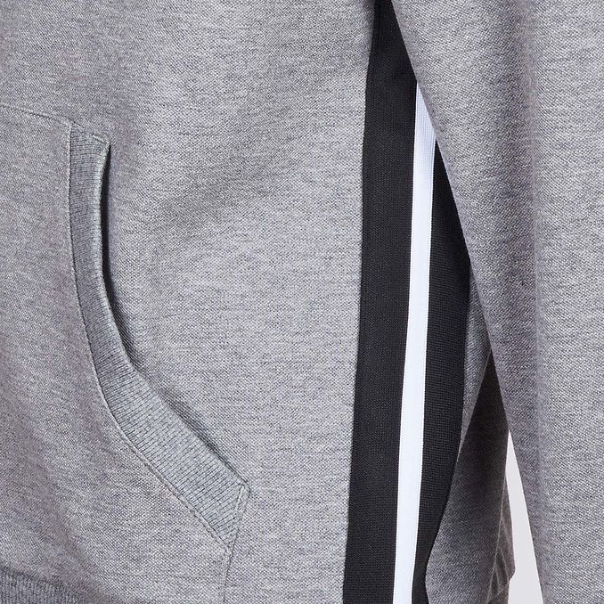HEIRTAGE SWEATSHIRT WITH HOOD AND SIDE BANDS Man Dark Grey