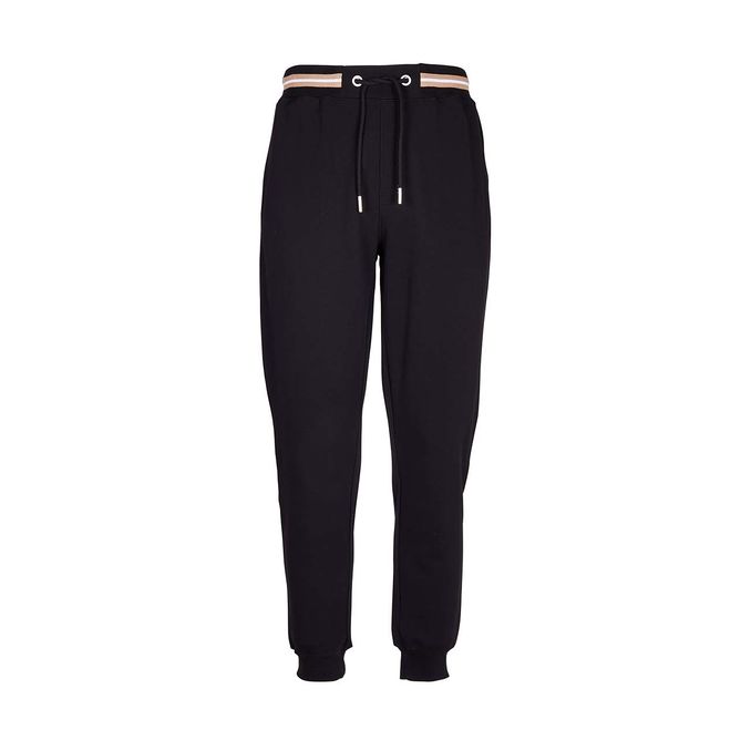 HERITAGE JOGGER WITH CONTRASTING PROFILES Man Black