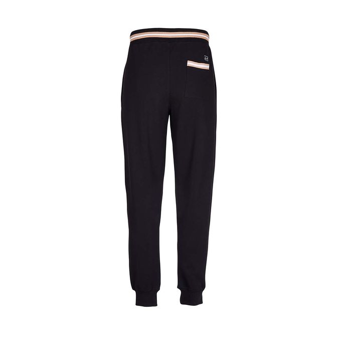 HERITAGE JOGGER WITH CONTRASTING PROFILES Man Black